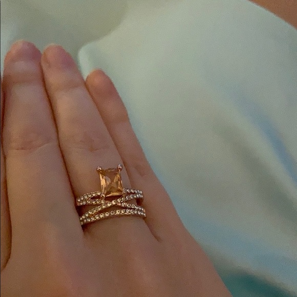 18k Rose Gold Morganite & White Sapphire Pavè Ring - Picture 6 of 9